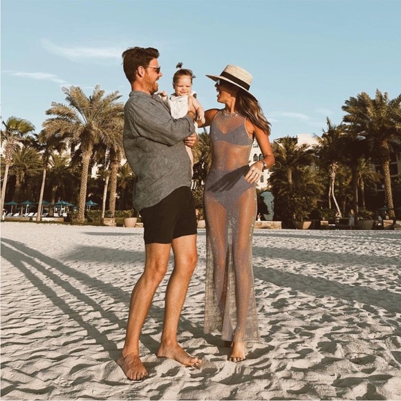 NEW Zara Diamond Rhinestone Mesh Maxi Dress - Picture 4 of 16